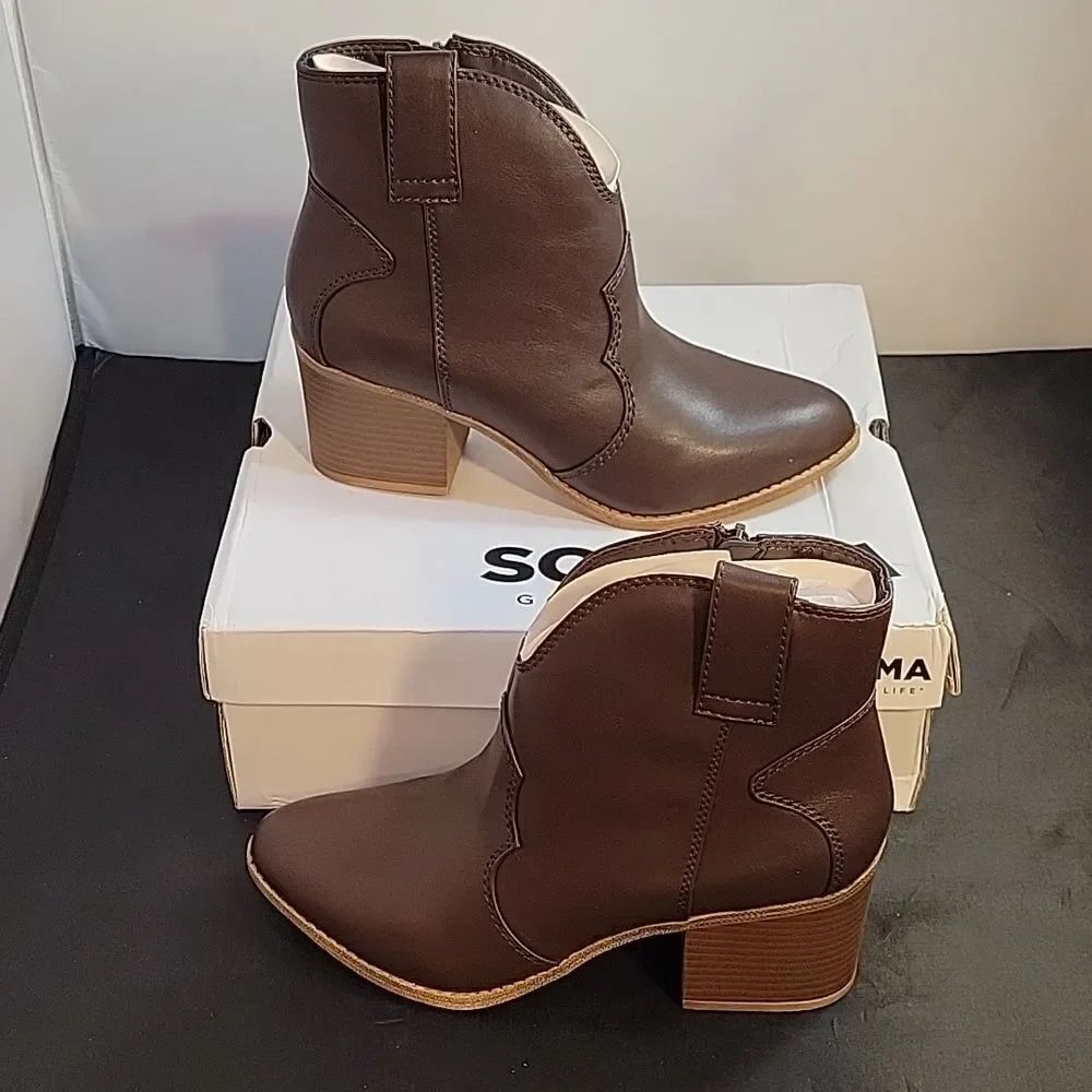 BRAND NEW SONOMA GOODS FOR LIFE ® SAN JUAN WOMEN'S WESTERN ANKLE BOOTS - Picture 14 of 14